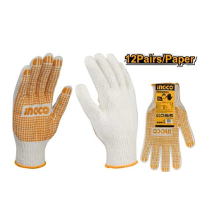 HGVK05 قفازات محبوكة ونقاط انكو PVC - INGCO
